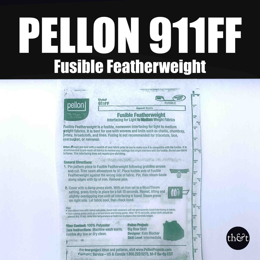 Pellon 911FF Interfacing 1 Yard White Apparel Basic Fusible Featherweight  Pre-packaged 